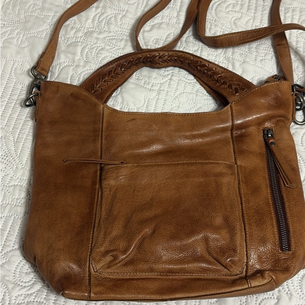 Latico Tan Leather Shoulder Bag